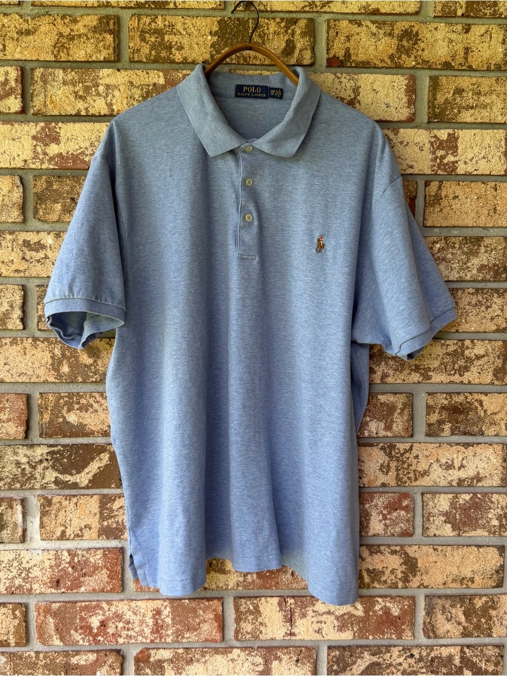 Men’s Polo Ralph Lauren Shirt Size 2XB Soft Cotton Polo Light Blue Excellent!